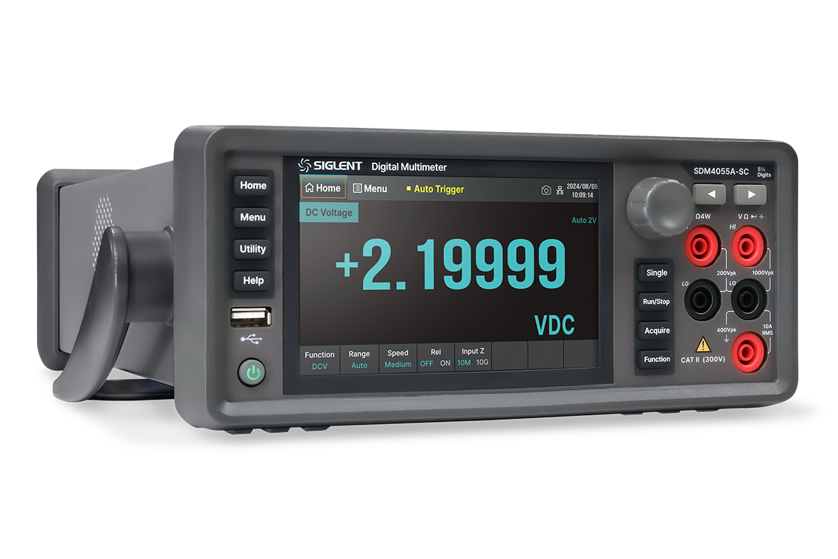 SDM4055A front-panel display and bench DMM controls